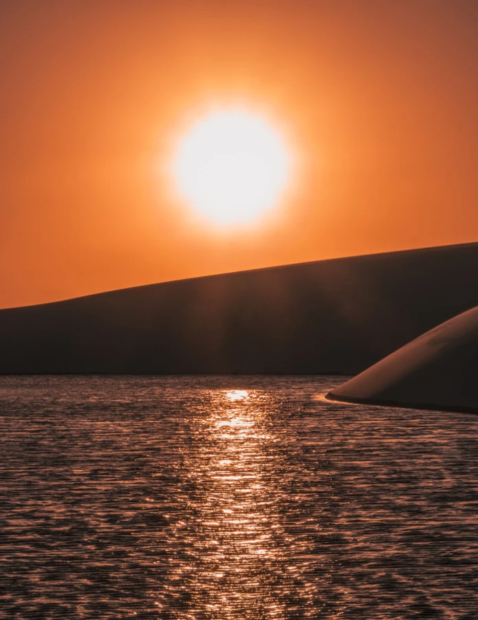 Pôr do sol nos lençóis Maranhenses