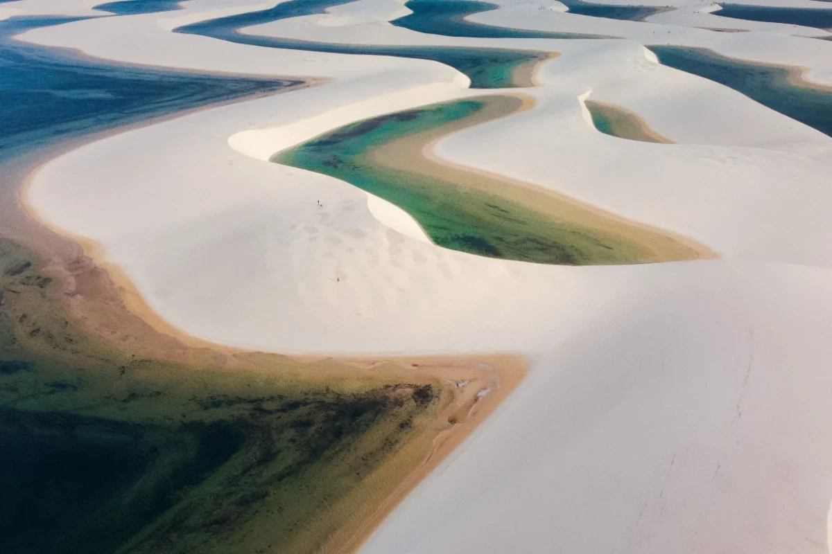 Vista aérea dos Lençóis Maranhenses